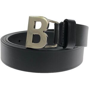 Balenciaga B Buckle Slim Leather Belt 593887 Black